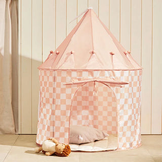 Apricot Play Tent with Check Pattern