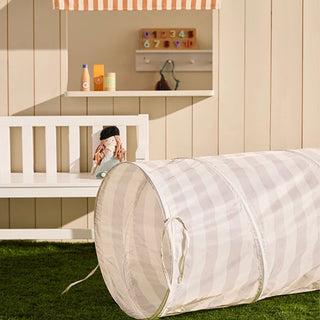 Grey Play Tunnel with Stripe Pattern