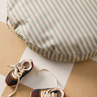 Grey Floor Cushion with Stripe Pattern 60cm