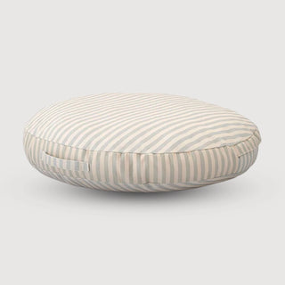 Grey Floor Cushion with Stripe Pattern 60cm