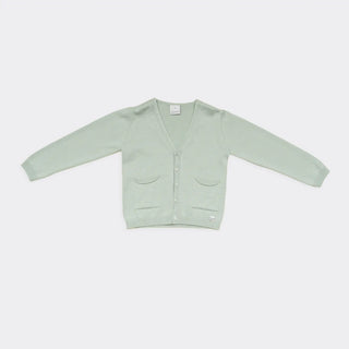 Knitted Cardigan with Front Pockets in Mint Sage
