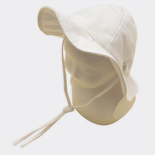 Baby Sun Bonnet with Tie Straps in Ivory White