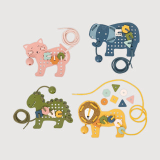 Wooden Animal Lacing Game
