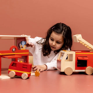 Wooden Animal Fire Station