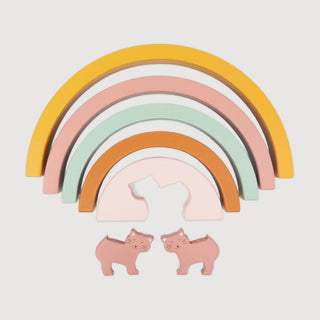 Mrs. Cat Wooden Rainbow Stacking