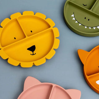 Mr. Lion Silicone Divided Plate with Suction