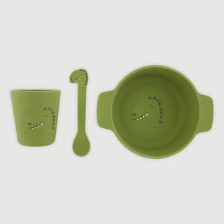Mr. Dino Silicone First Meal Set