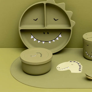 Mr. Dino Silicone Snack Box with Lid