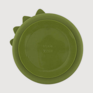 Mr. Dino Silicone Divided Plate with Suction