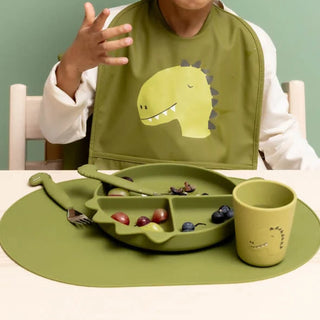 Mr. Dino Silicone Divided Plate with Suction