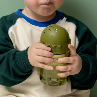 Mr. Dino Tritan Spill Proof Straw Bottle