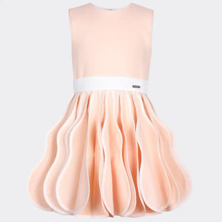 Apple Of My Eye Dress with Accordion Pleated Skirt in Peach