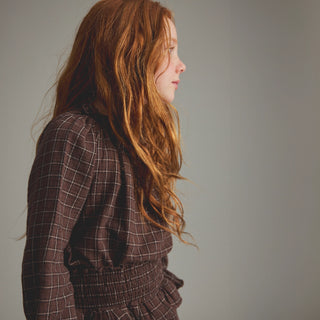 Artis Plaid Gauze Blouse - Brown