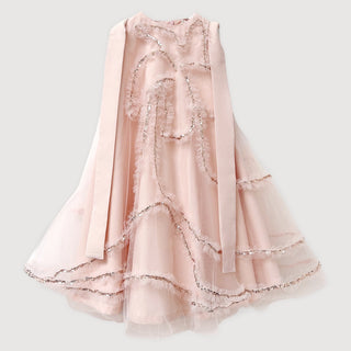 Ataia Dress with Embroidery in Winter Sunrise