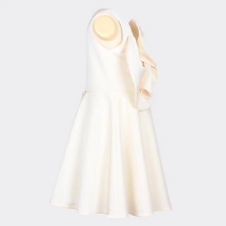 Dazzling Bow Dress in Creme Satin