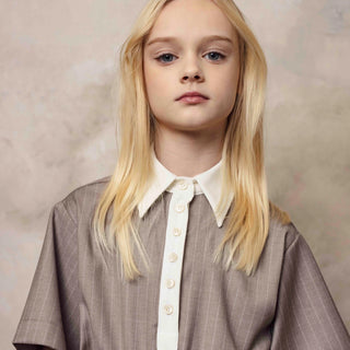 Dew Dress in Sand Stripes