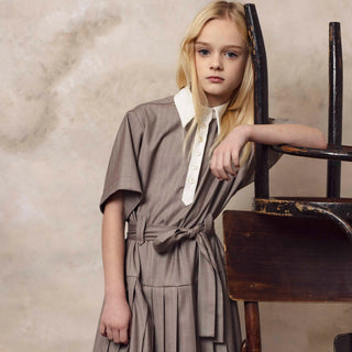 Dew Dress in Sand Stripes