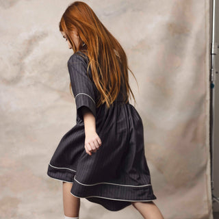 Draft Dress in Anthracite Stripes