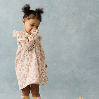 Saralou Floral Baby Dress – Cream