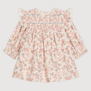 Saralou Floral Baby Dress – Cream