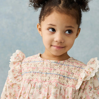 Saralou Floral Baby Dress – Cream