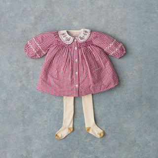 Raspberry Baby Delina Dress in Cotton Brushed Flannel