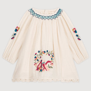 Cream Anabelle Baby Dress in Double Gauze