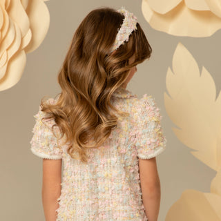 Tweed Dress with Peter Pan Collar - Pastel
