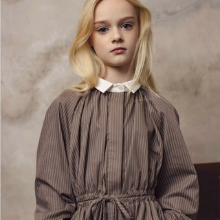 Flight Dress in Dark Sand Stripes