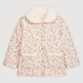 Dalila Floral Reversible Coat – Cream Printed Corduroy