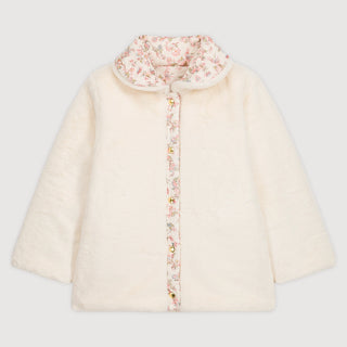 Dalila Floral Reversible Coat – Cream Printed Corduroy