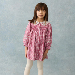 Raspberry Delina Dress in Cotton Brushed Flannel
