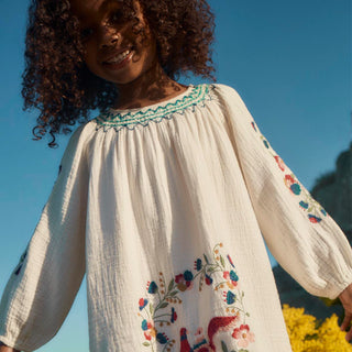 Cream Anabelle Dress in Double Gauze