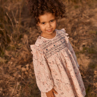 Pink Saralou Dress in Printed Double Gauze