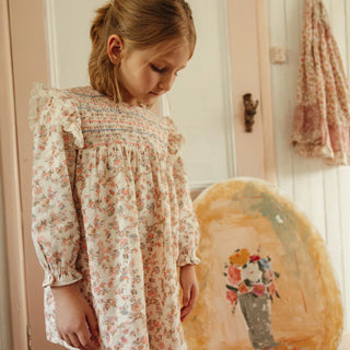 Saralou Floral Dress – Cream