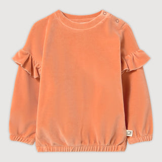 Heidi Velour Baby Sweatshirt with Ruffles