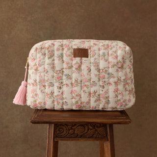 Laety Toiletry Bag – Printed Corduroy Cream