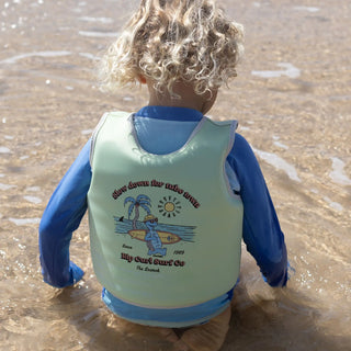 Kids Swim Vest Shred Turtle in Aqua