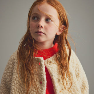 Roma Sherpa Knit Coat - Ivory
