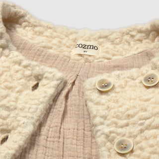 Roma Sherpa Knit Coat - Ivory