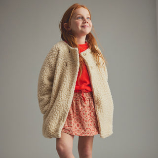 Roma Sherpa Knit Coat - Ivory