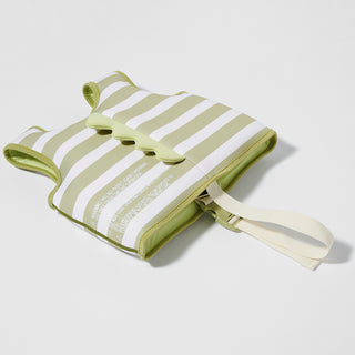 Kids Swim Vest Into The Wild in Sage Green Stripes