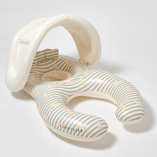Float Together Baby Seat Duck in Sage Stripe