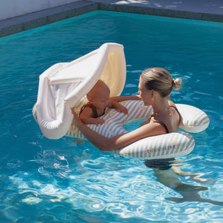 Float Together Baby Seat Duck in Sage Stripe