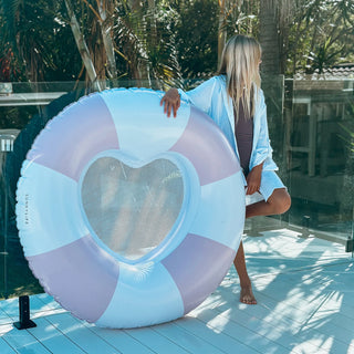Luxe Tube Pool Ring Stole My Heart in Pink Stripe