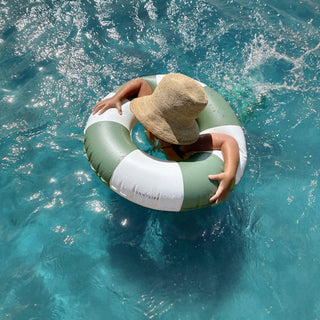 Mini Tube Pool Ring in Olive Stripe