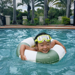 Mini Tube Pool Ring in Olive Stripe