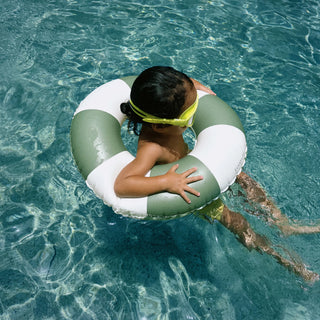 Mini Tube Pool Ring in Olive Stripe