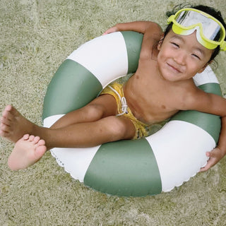Mini Tube Pool Ring in Olive Stripe