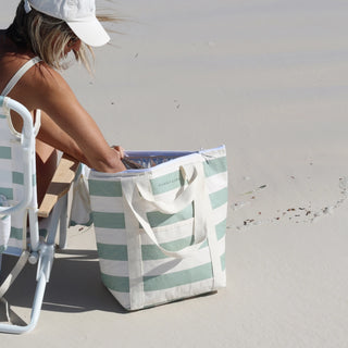 Light Cooler Tote La Palma in Sage Stripe